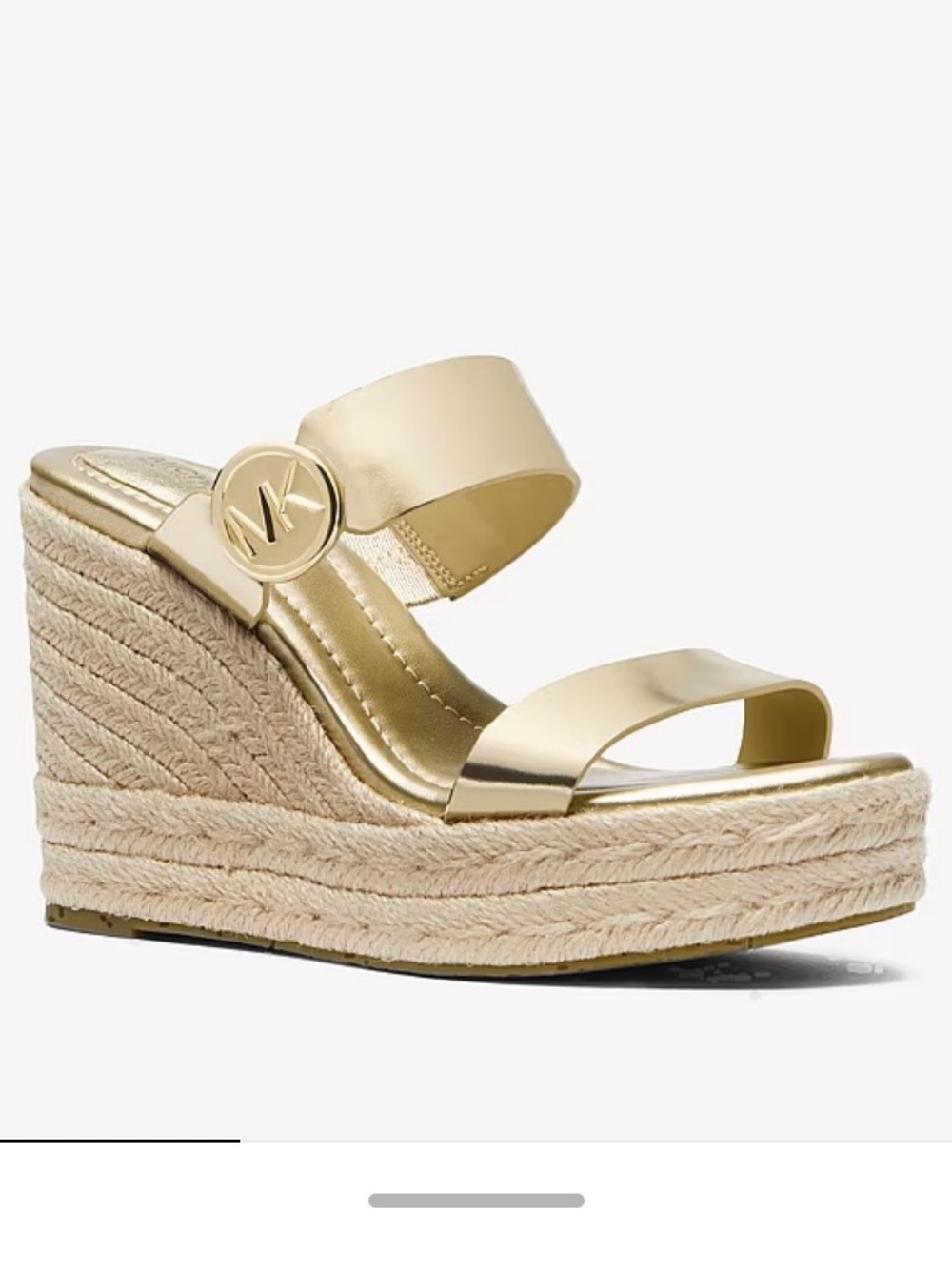 🌟Michael Kors Lucinda Gold Metallic Leather Wedge Sandals🌟